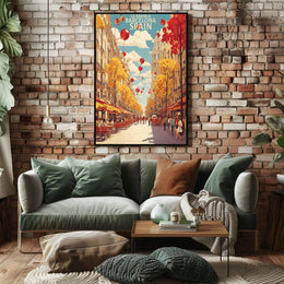 La Rambla Barcelona Travel Poster PosterGoat