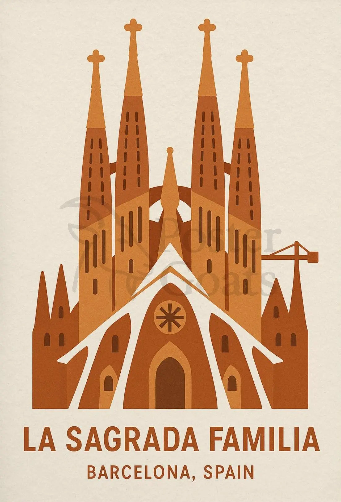 La Sagrada Familia Modern Travel Poster PosterGoat
