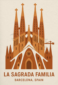 La Sagrada Familia Modern Travel Poster PosterGoat