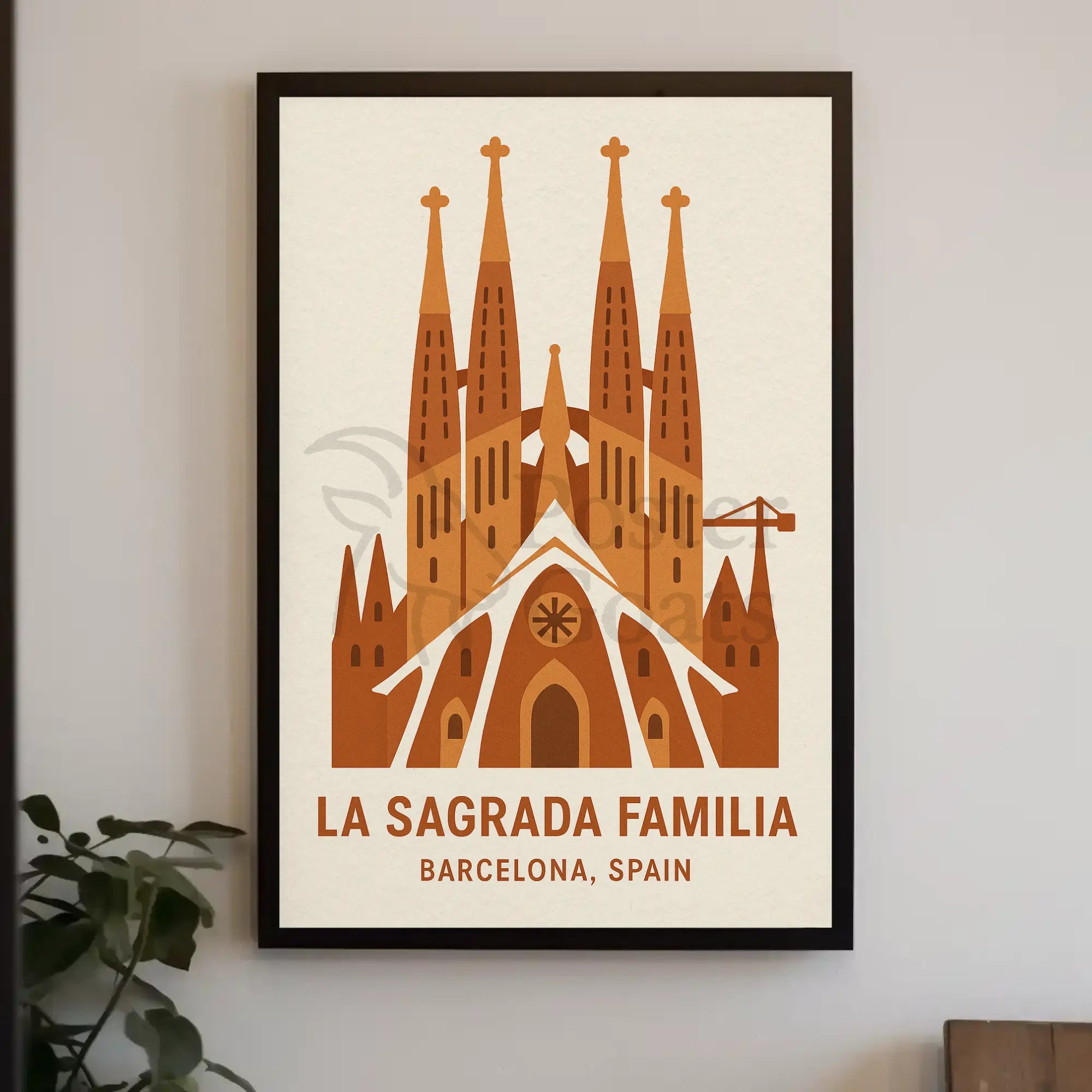 La Sagrada Familia Modern Travel Poster PosterGoat