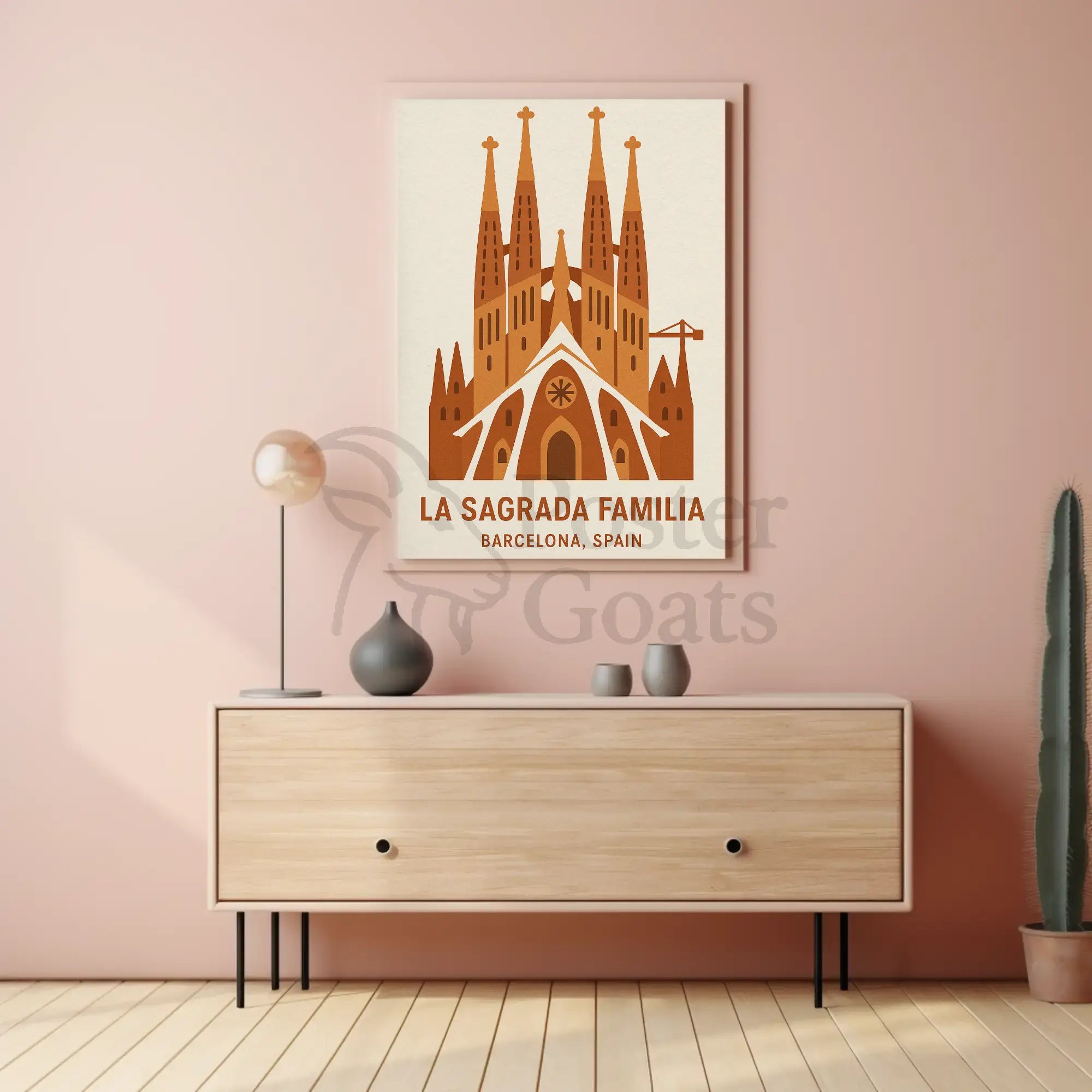 La Sagrada Familia Modern Travel Poster PosterGoat