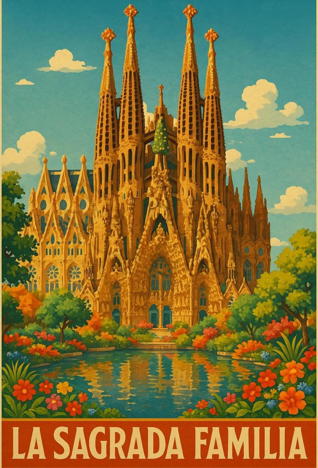 La Sagrada Familia Vintage Travel Art Print PosterGoat