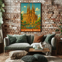 La Sagrada Familia Vintage Travel Art Print PosterGoat