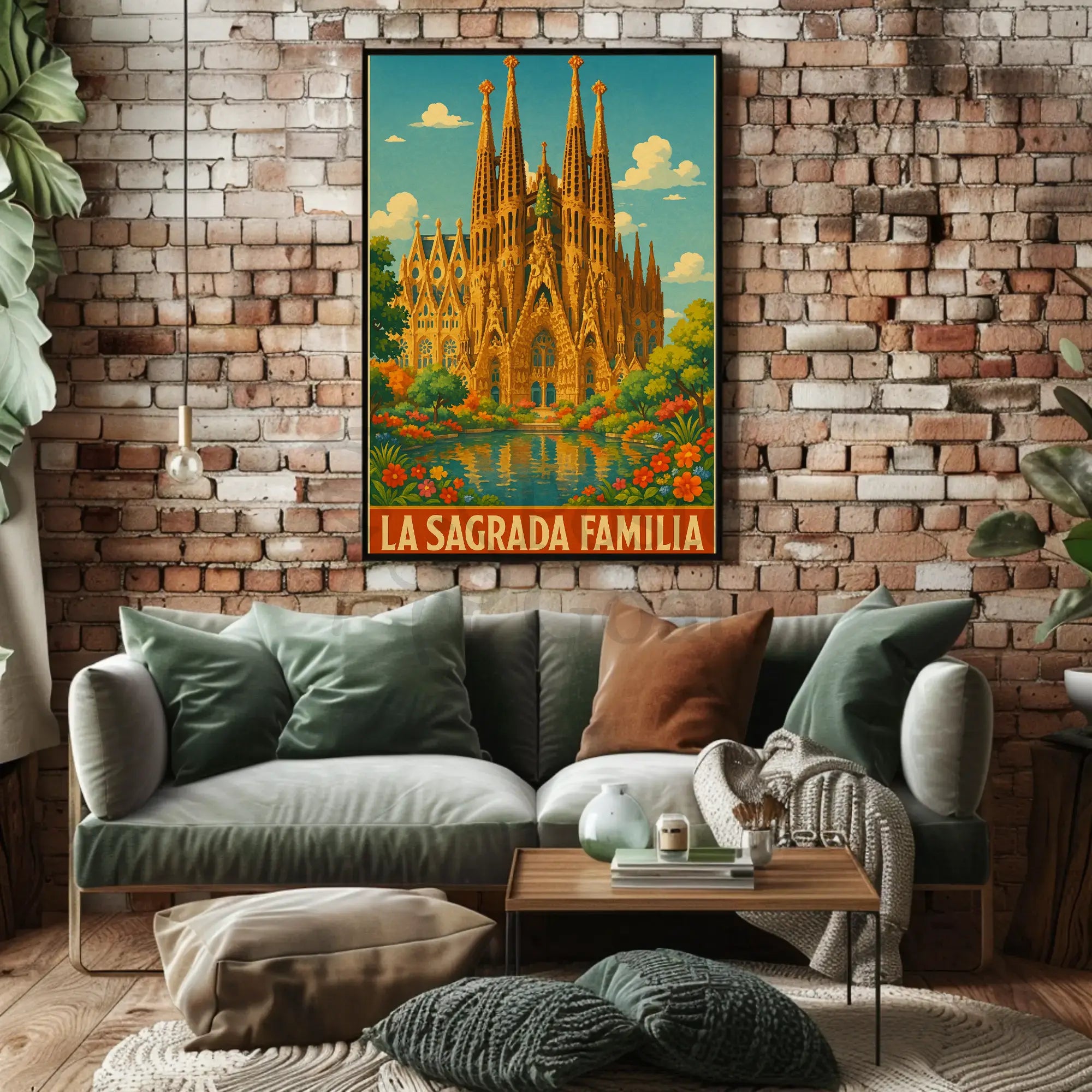 La Sagrada Familia Vintage Travel Art Print PosterGoat