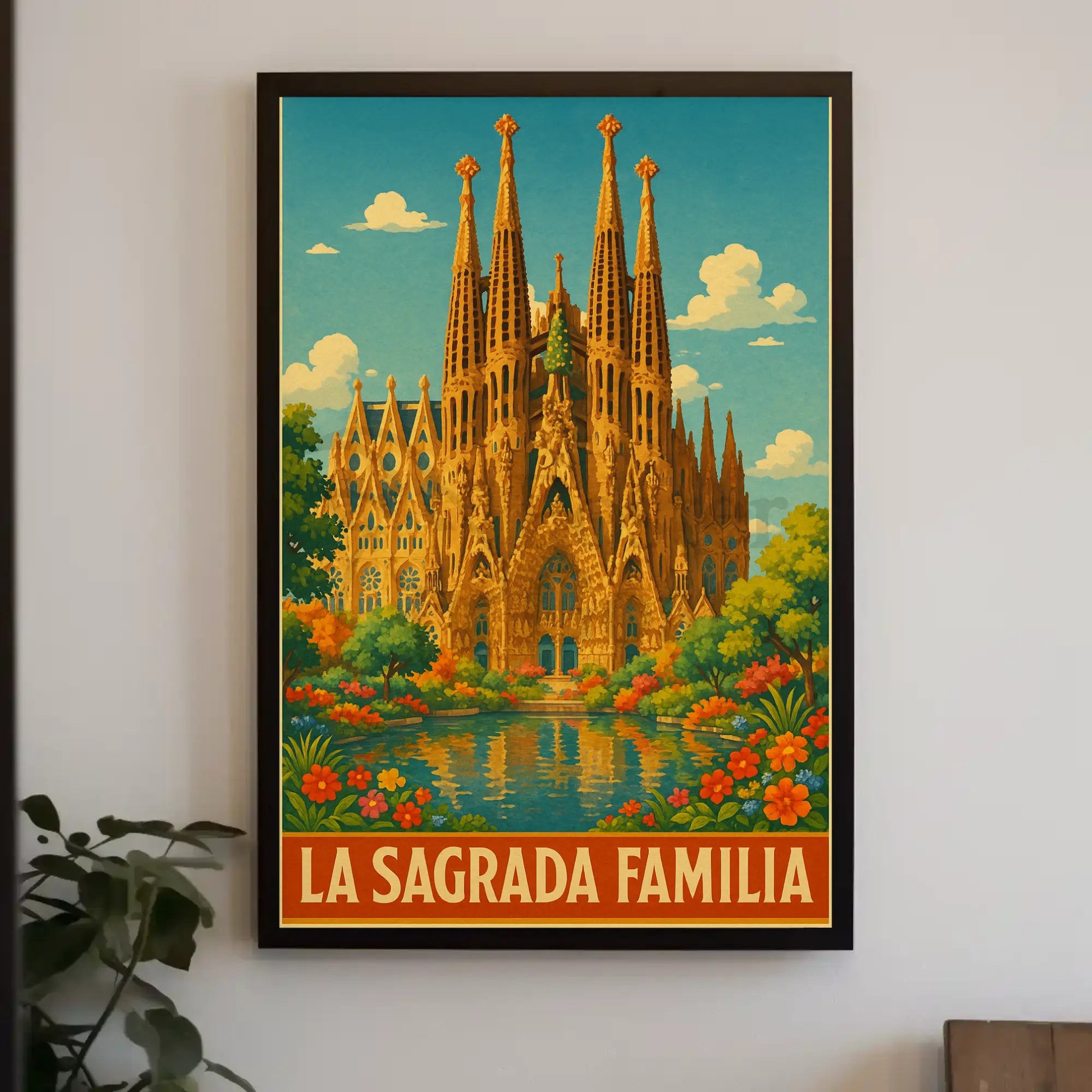 La Sagrada Familia Vintage Travel Art Print PosterGoat