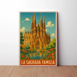 La Sagrada Familia Vintage Travel Art Print PosterGoat