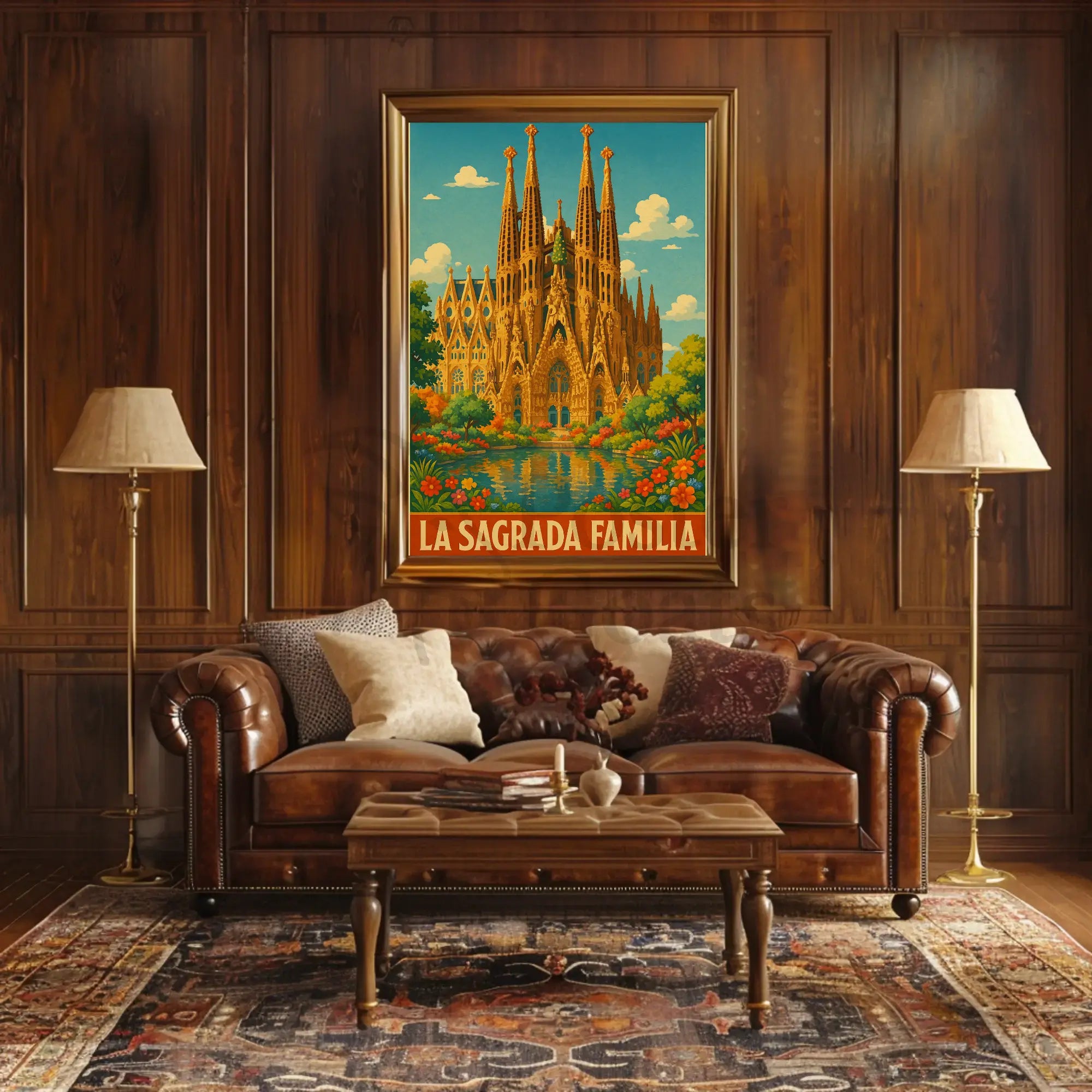 La Sagrada Familia Vintage Travel Art Print PosterGoat
