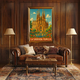 La Sagrada Familia Vintage Travel Art Print PosterGoat