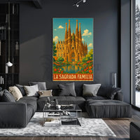La Sagrada Familia Vintage Travel Art Print PosterGoat
