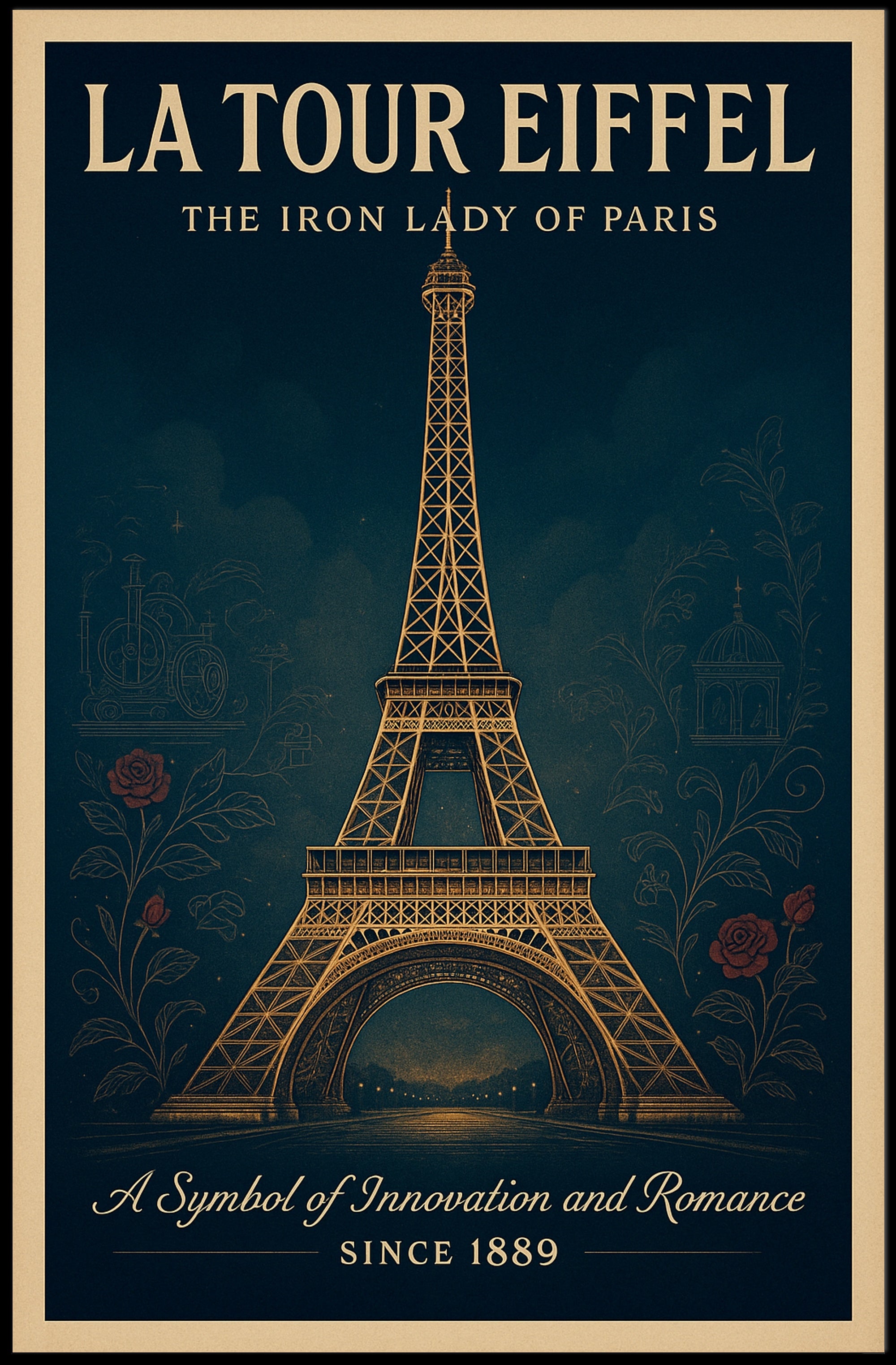 La Tour Eiffel Vintage Wall Art Print PosterGoat