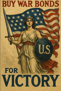 Lady Liberty Inspires Patriotism WWII Propaganda Poster PosterGoat