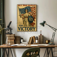 Lady Liberty Inspires Patriotism WWII Propaganda Poster PosterGoat