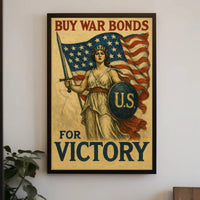 Lady Liberty Inspires Patriotism WWII Propaganda Poster PosterGoat