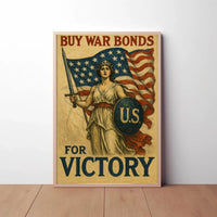 Lady Liberty Inspires Patriotism WWII Propaganda Poster PosterGoat