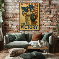 Lady Liberty Inspires Patriotism WWII Propaganda Poster PosterGoat
