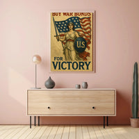 Lady Liberty Inspires Patriotism WWII Propaganda Poster PosterGoat
