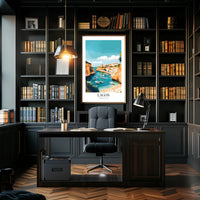 Lagos Coastal Harbor Scene: Modern Travel Poster PosterGoat