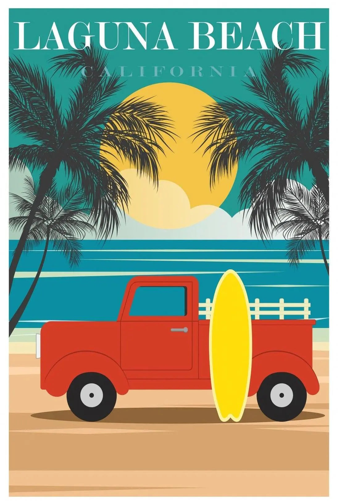 Laguna Beach Vintage Surf Vibes Travel Poster PosterGoat