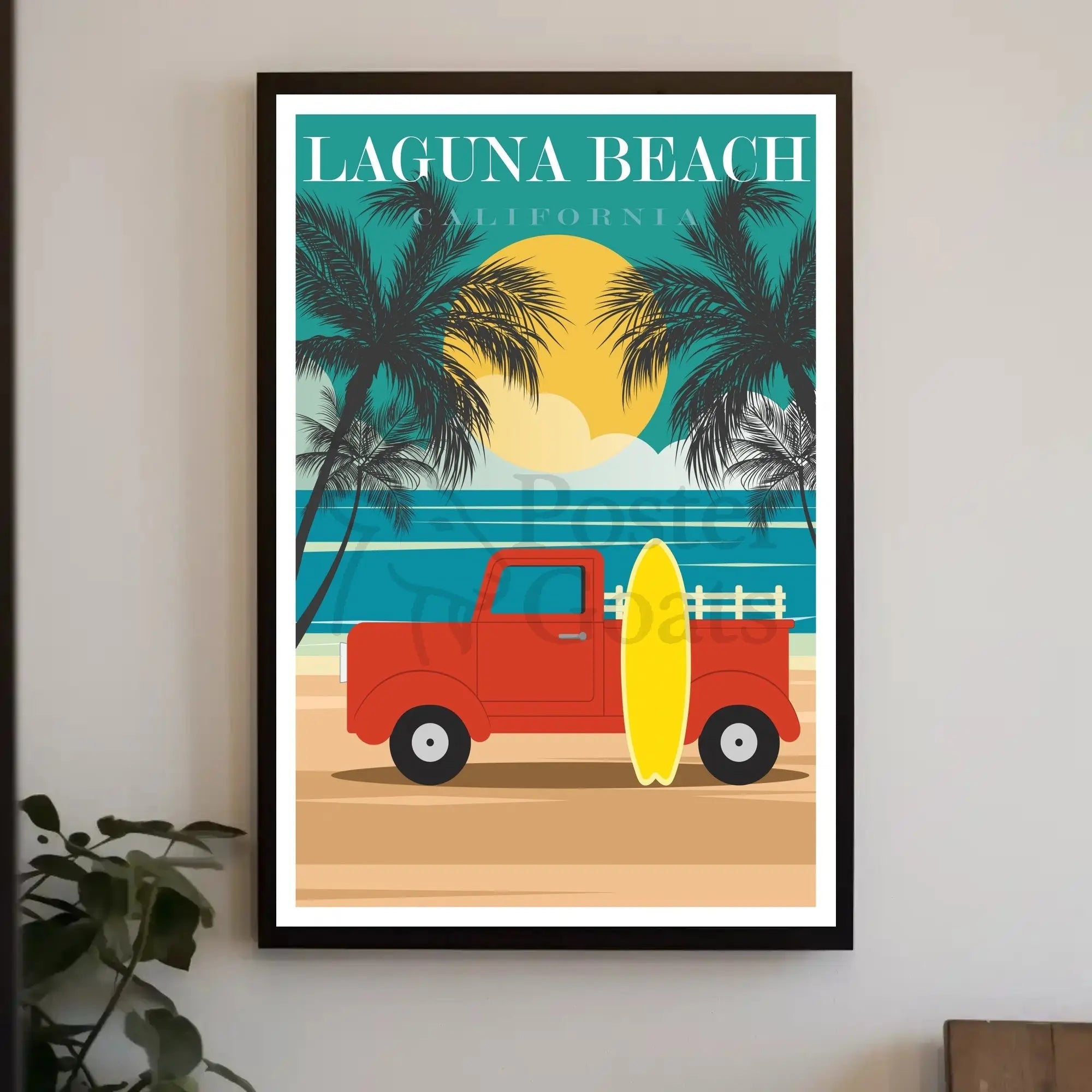Laguna Beach Vintage Surf Vibes Travel Poster PosterGoat
