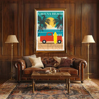 Laguna Beach Vintage Surf Vibes Travel Poster PosterGoat