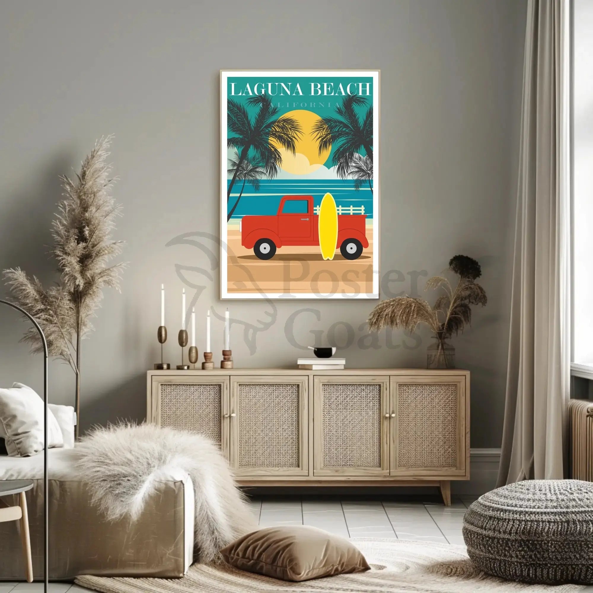 Laguna Beach Vintage Surf Vibes Travel Poster PosterGoat