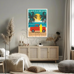 Laguna Beach Vintage Surf Vibes Travel Poster PosterGoat