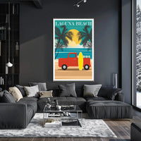 Laguna Beach Vintage Surf Vibes Travel Poster PosterGoat
