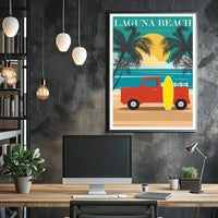 Laguna Beach Vintage Surf Vibes Travel Poster PosterGoat