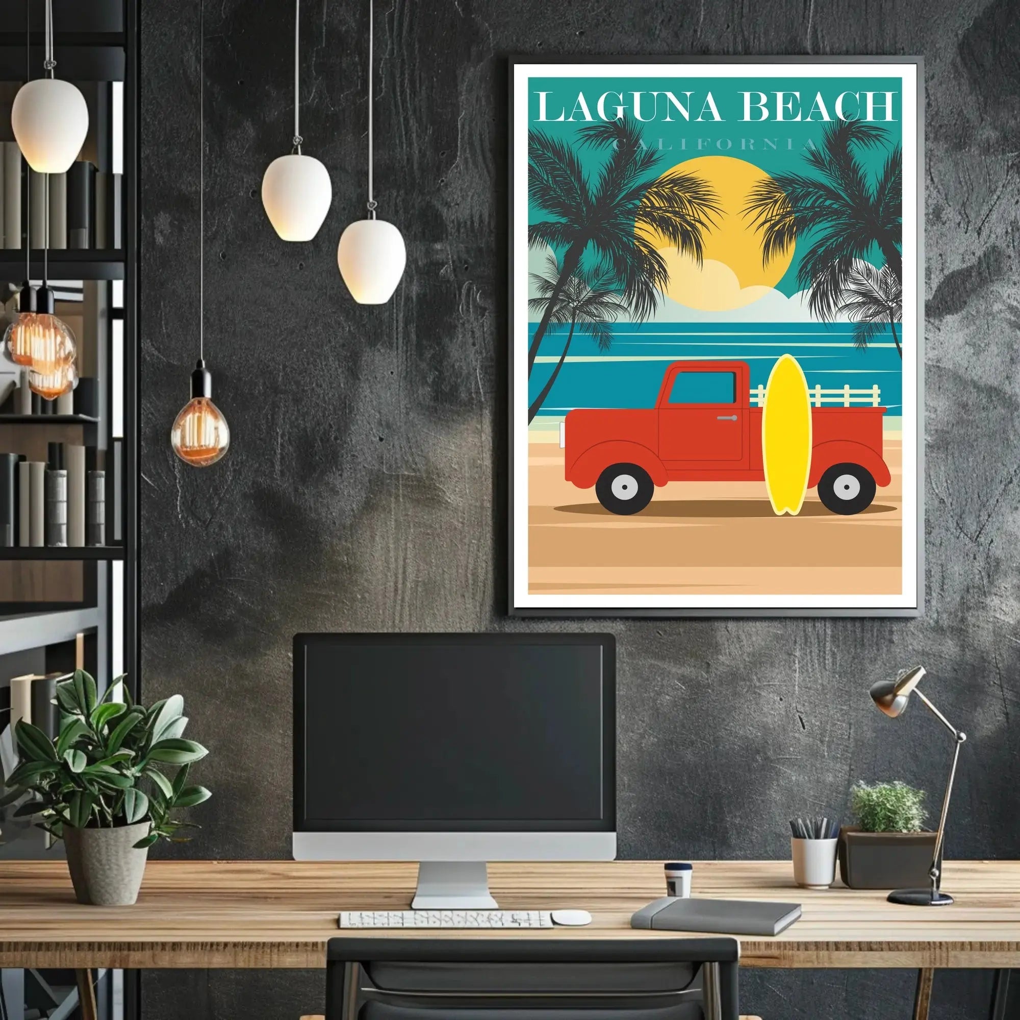 Laguna Beach Vintage Surf Vibes Travel Poster PosterGoat