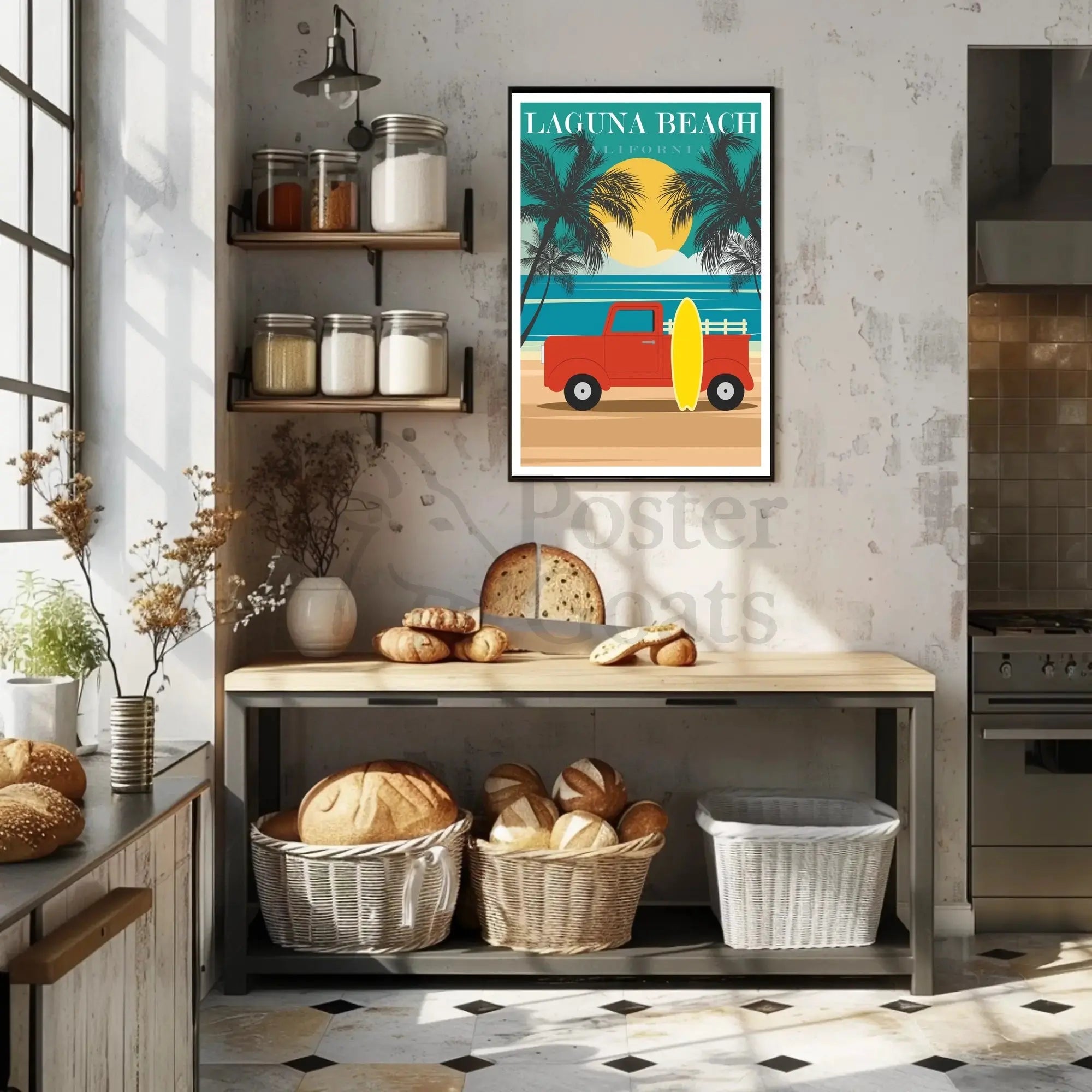 Laguna Beach Vintage Surf Vibes Travel Poster PosterGoat