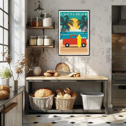 Laguna Beach Vintage Surf Vibes Travel Poster PosterGoat