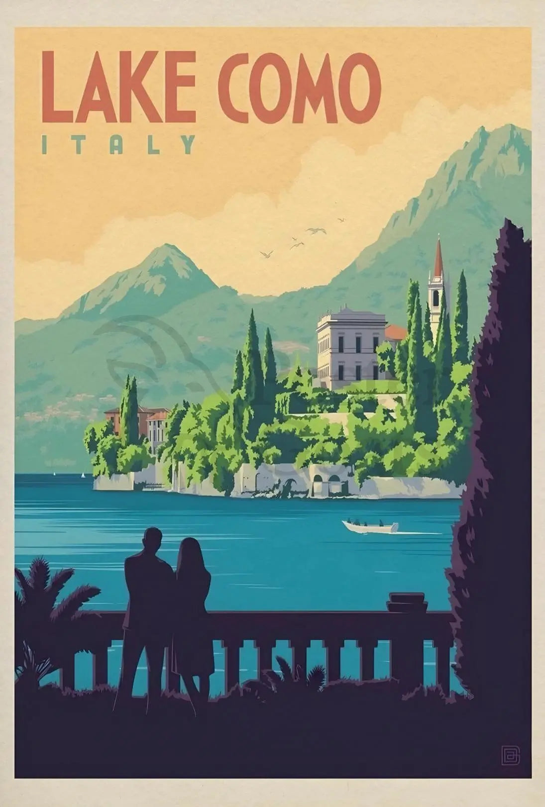 Lake Como Vintage Travel Art Print Travel Poster PosterGoat