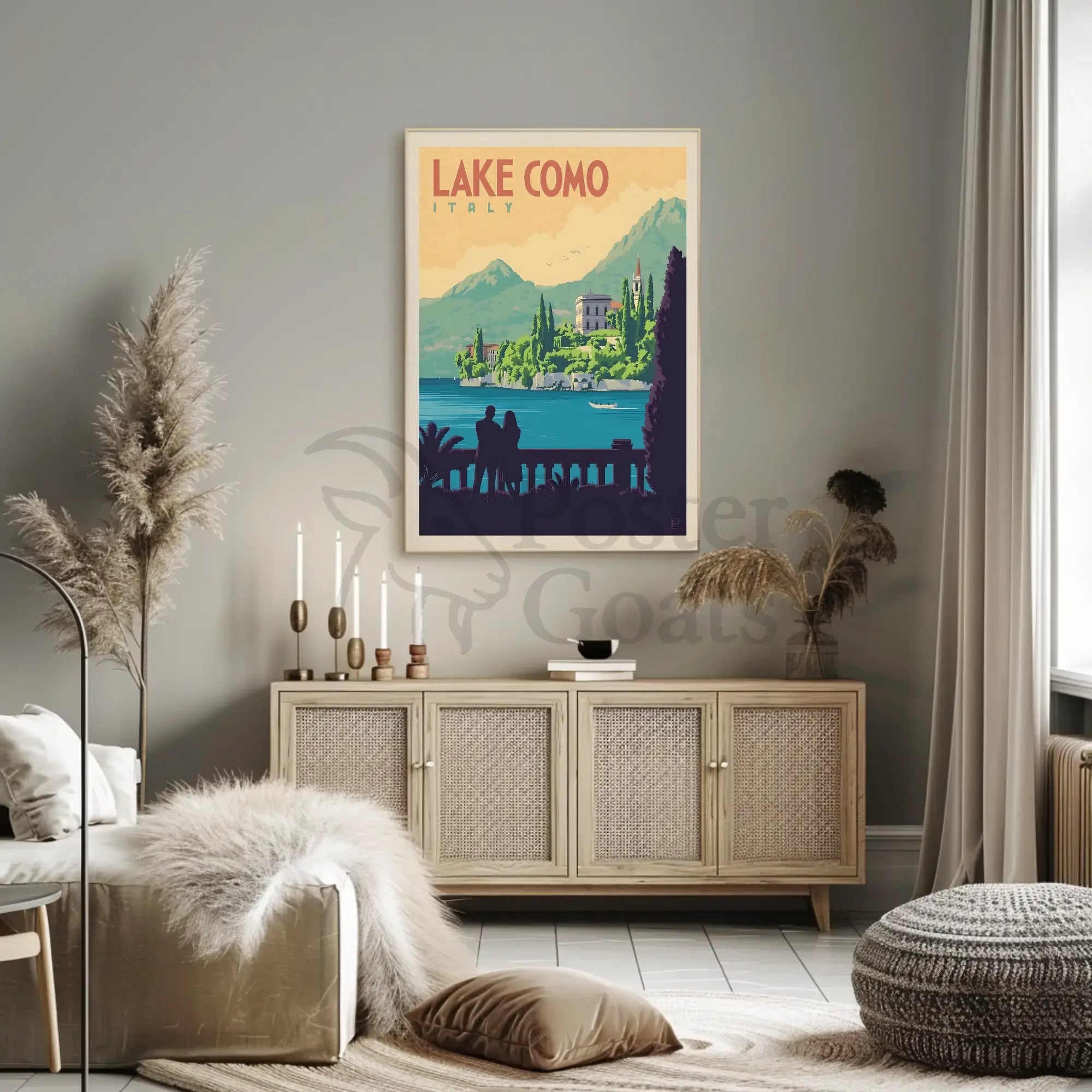 Lake Como Vintage Travel Art Print Travel Poster PosterGoat