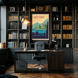 Lake Como Vintage Travel Art Print Travel Poster PosterGoat