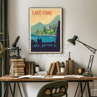 Lake Como Vintage Travel Art Print Travel Poster PosterGoat