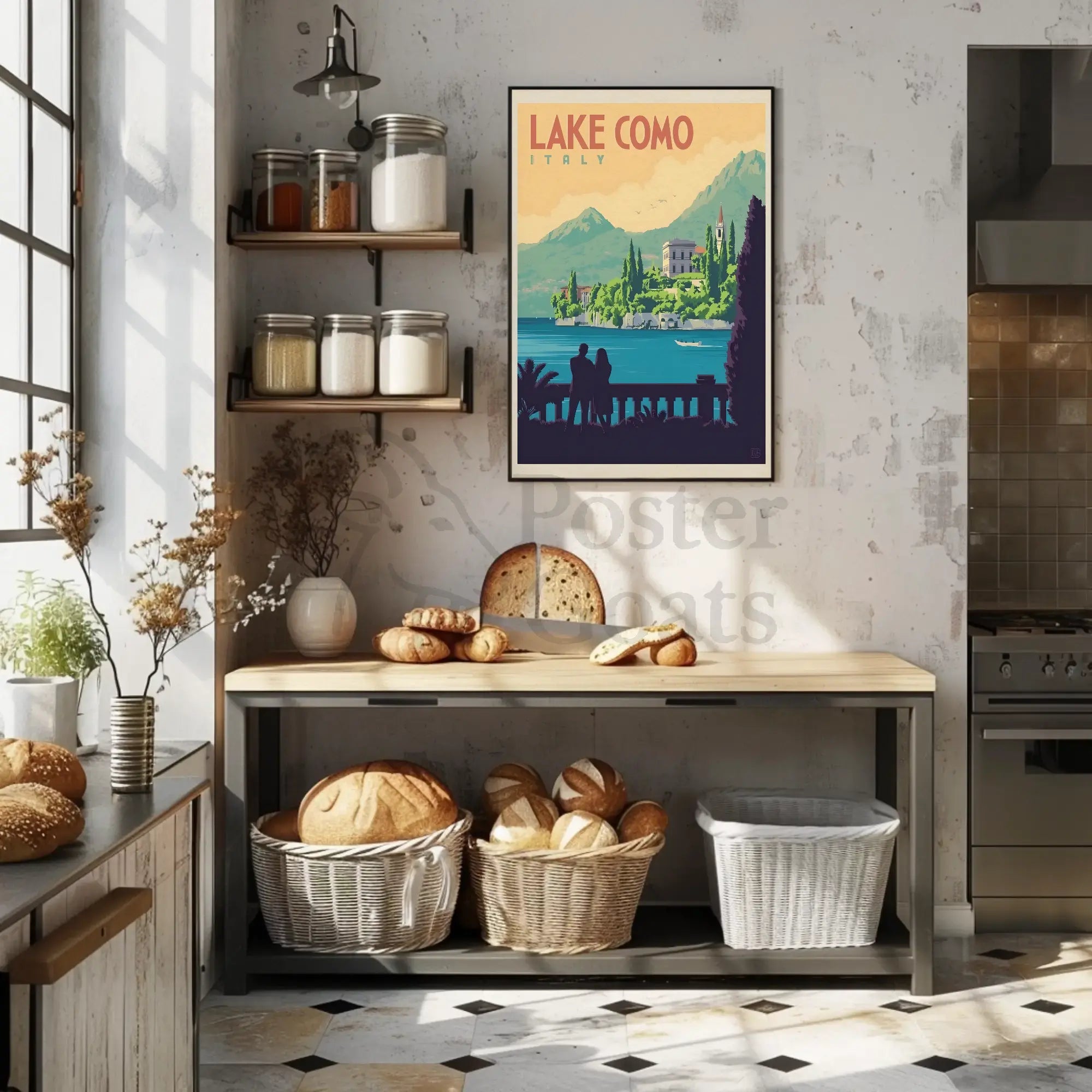 Lake Como Vintage Travel Art Print Travel Poster PosterGoat