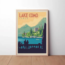 Lake Como Vintage Travel Art Print Travel Poster PosterGoat