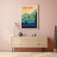 Lake Como Vintage Travel Art Print Travel Poster PosterGoat