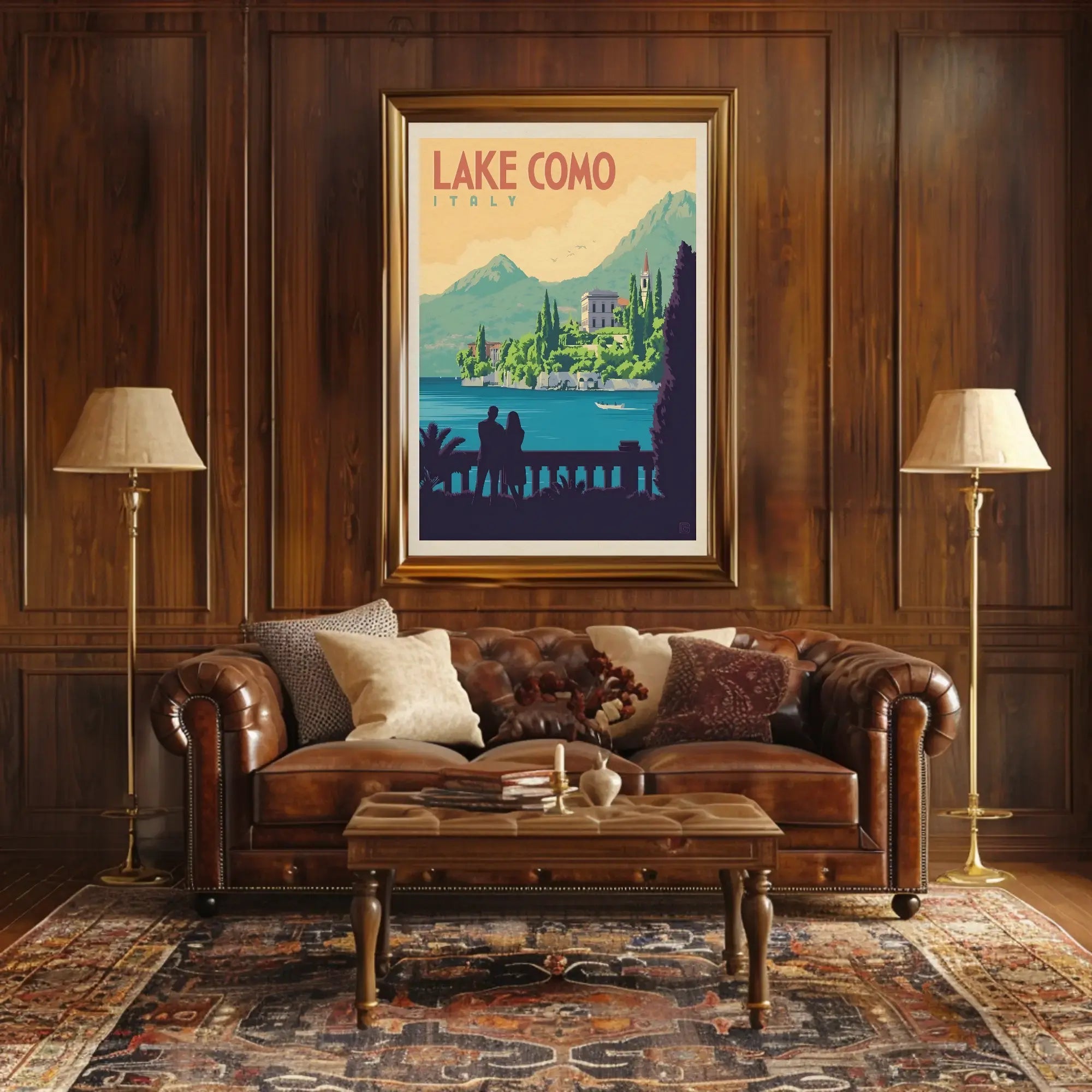 Lake Como Vintage Travel Art Print Travel Poster PosterGoat