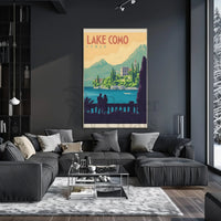 Lake Como Vintage Travel Art Print Travel Poster PosterGoat