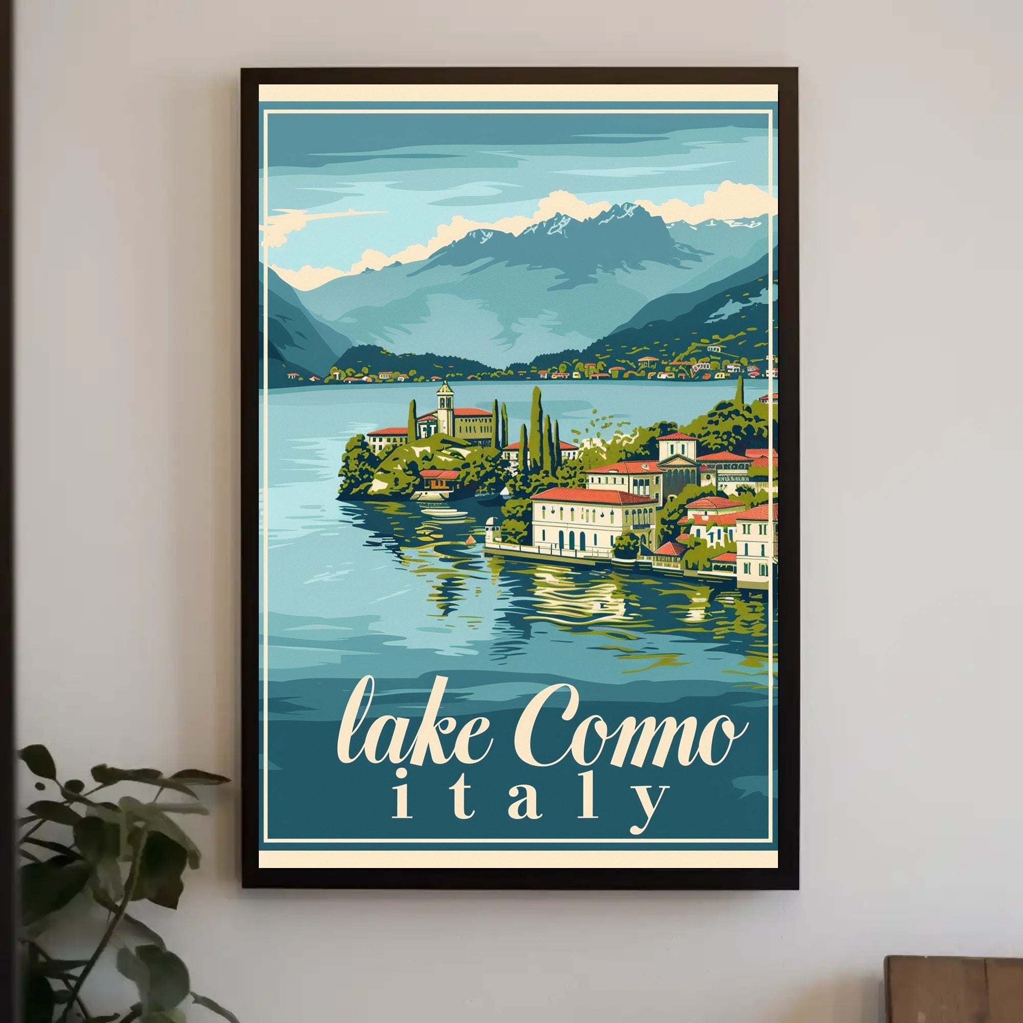 Lake Como Vintage Travel Artwork Poster PosterGoat