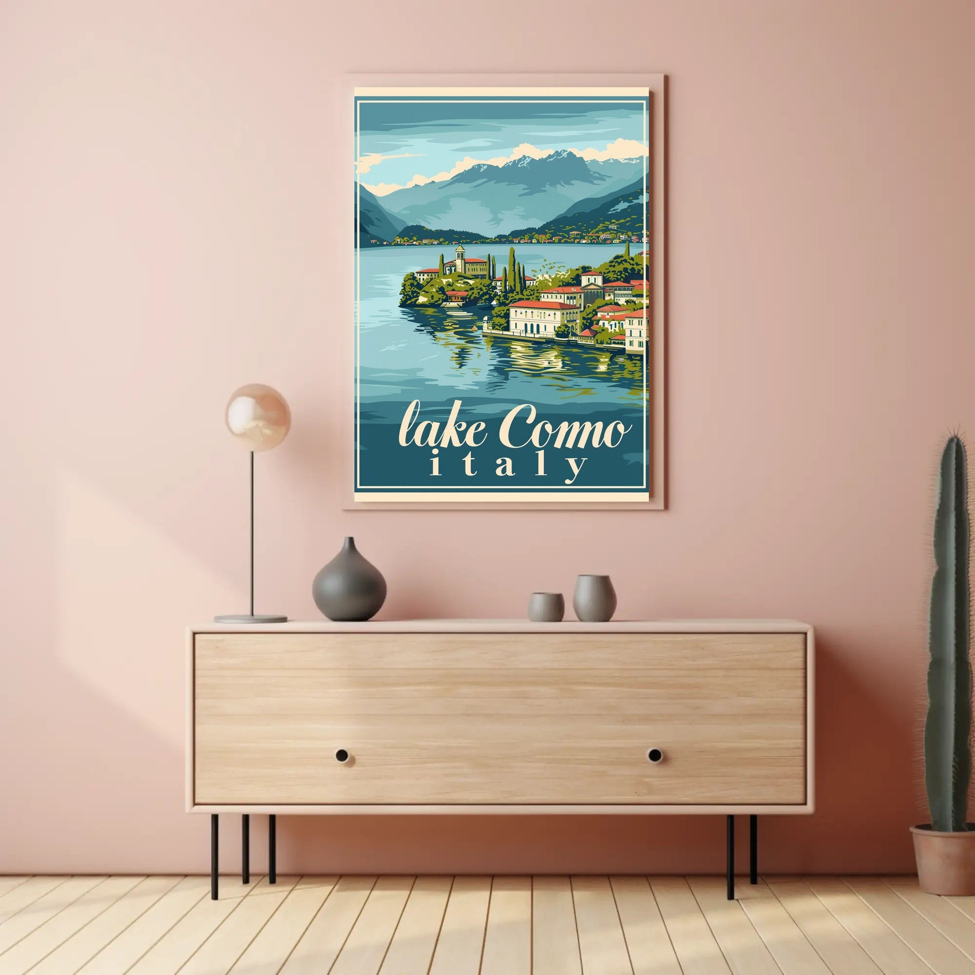 Lake Como Vintage Travel Artwork Poster PosterGoat