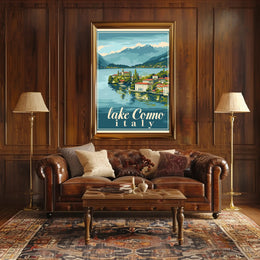 Lake Como Vintage Travel Artwork Poster PosterGoat