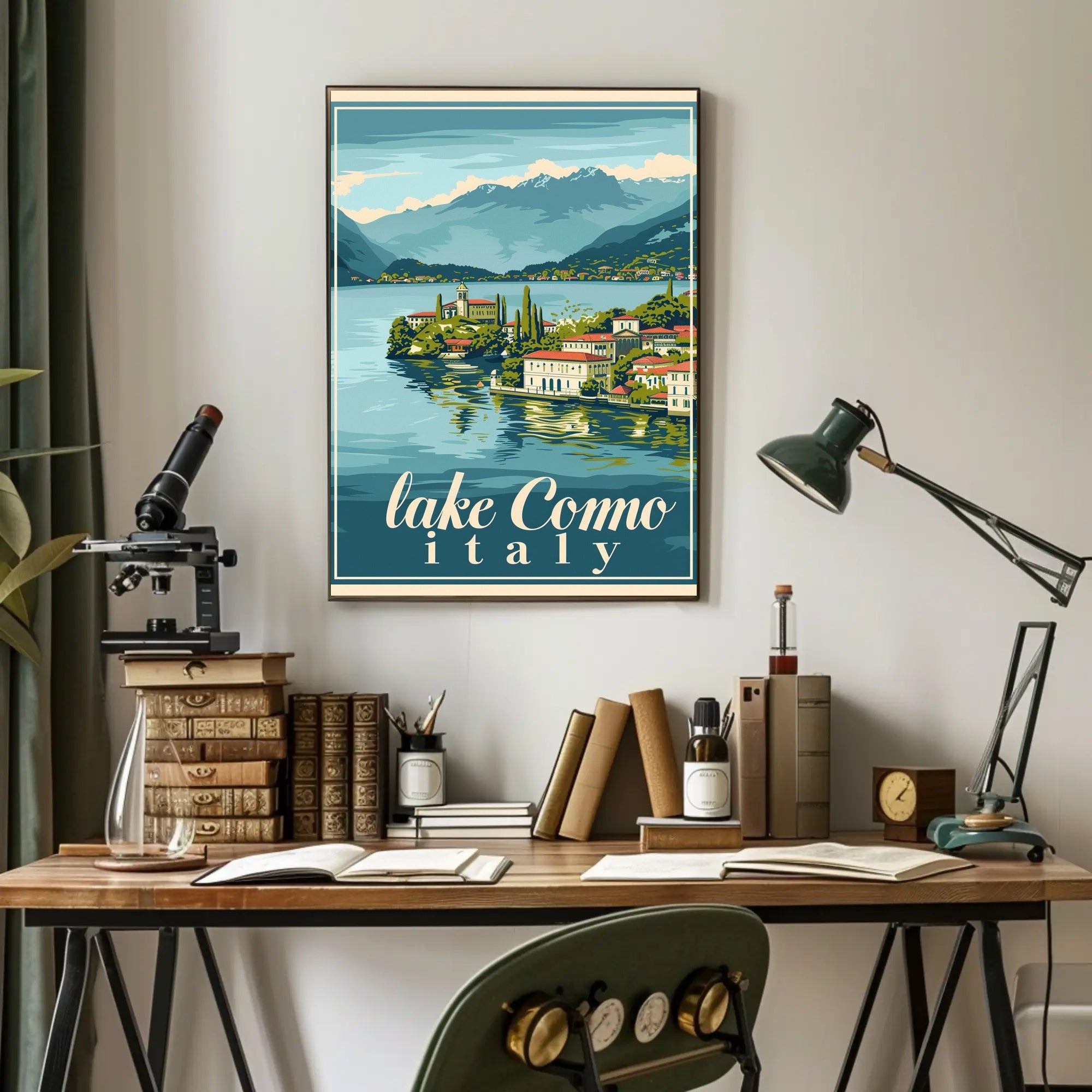 Lake Como Vintage Travel Artwork Poster PosterGoat