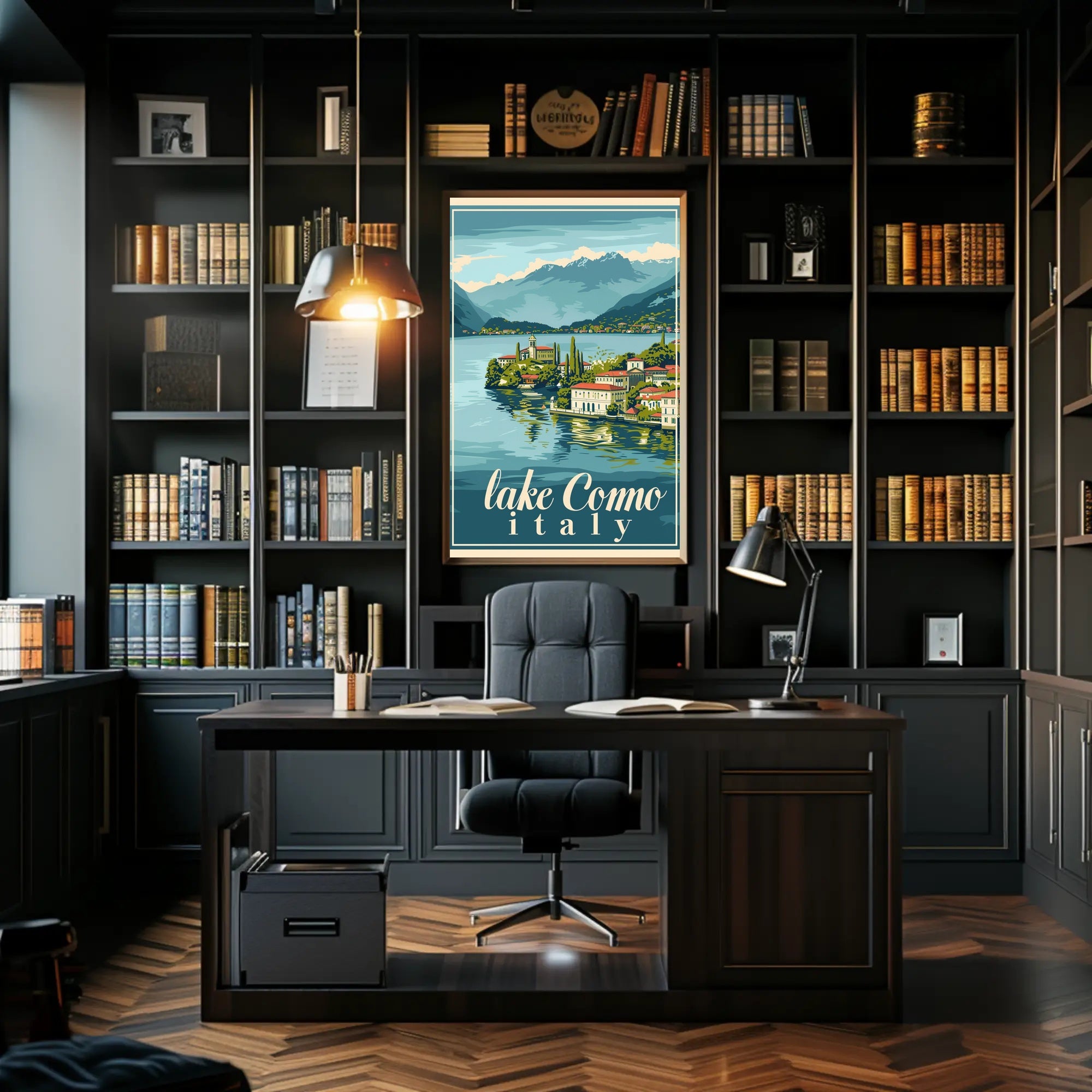 Lake Como Vintage Travel Artwork Poster PosterGoat