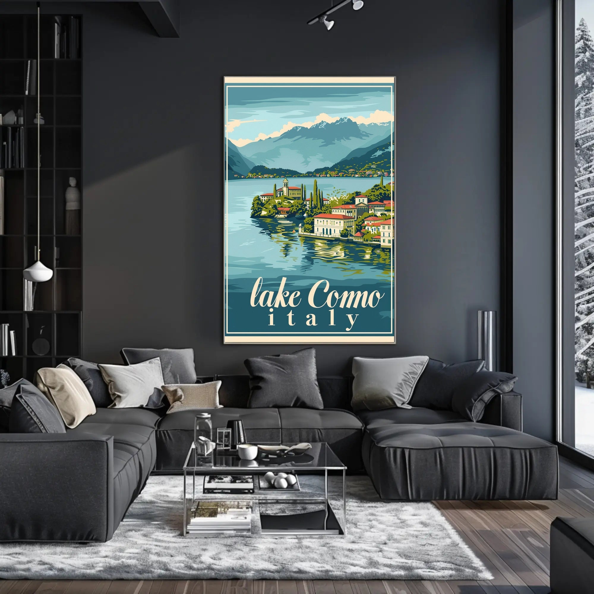 Lake Como Vintage Travel Artwork Poster PosterGoat