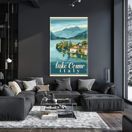 Lake Como Vintage Travel Artwork Poster PosterGoat