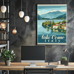 Lake Como Vintage Travel Artwork Poster PosterGoat