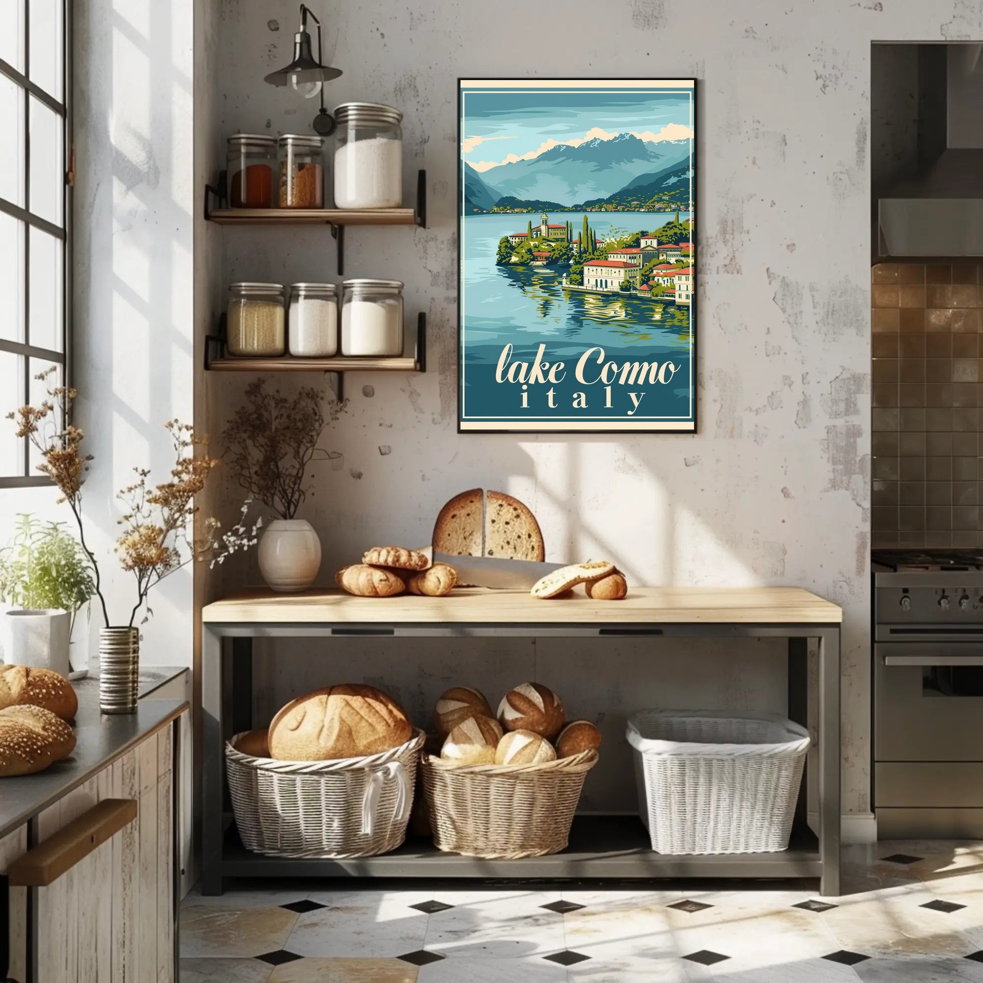 Lake Como Vintage Travel Artwork Poster PosterGoat