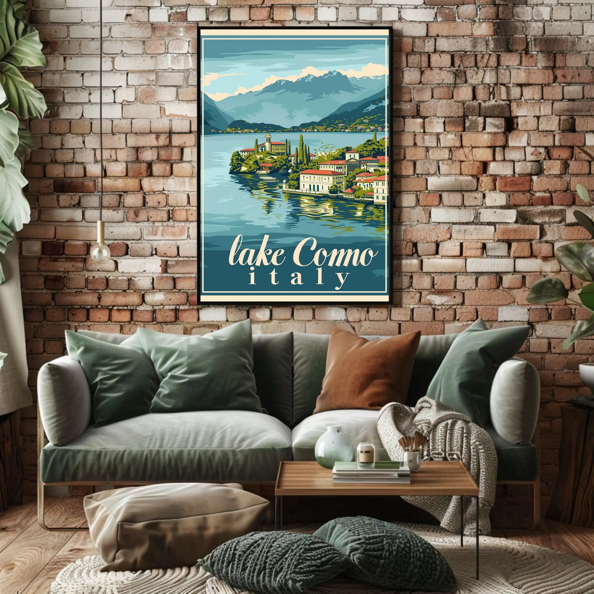 Lake Como Vintage Travel Artwork Poster PosterGoat